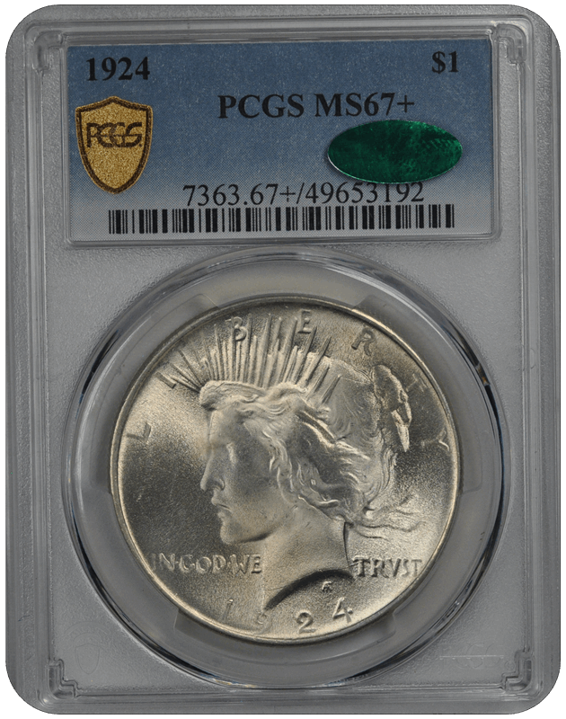 1924 $1 Peace Dollar PCGS CAC  #3669-4 MS67+