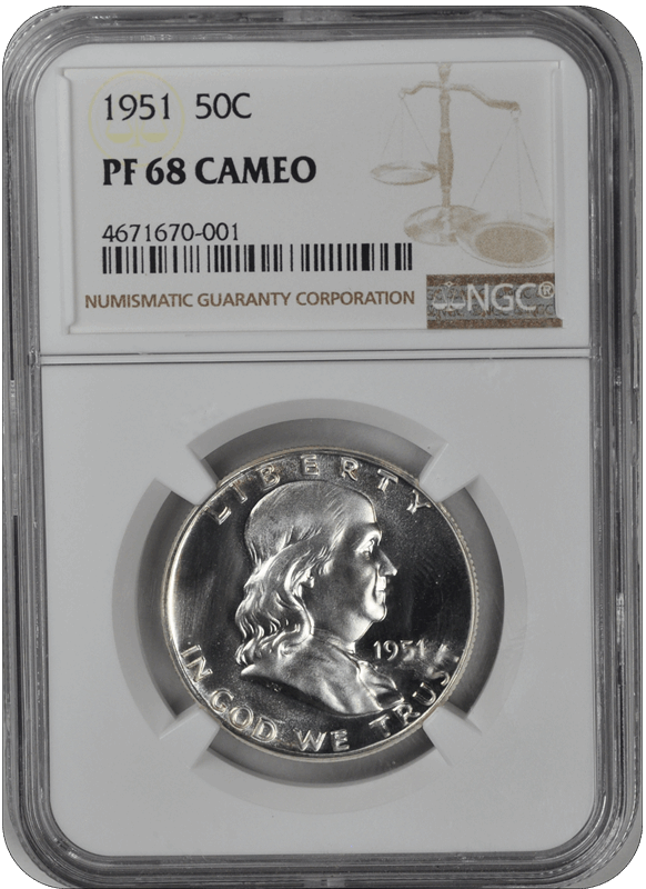 1951 Franklin Half Dollar NGC (99) PF 68