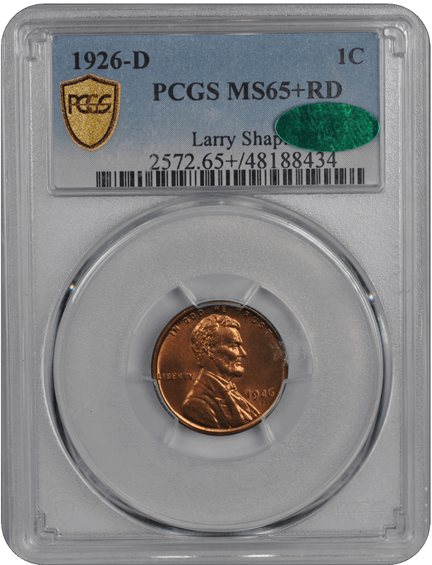 1926-D Lincoln PCGS CAC RD 65+ CAC