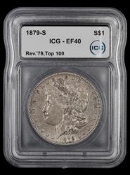 1879 S Reverse of 1878 Top 100 $1 ICG  EF40