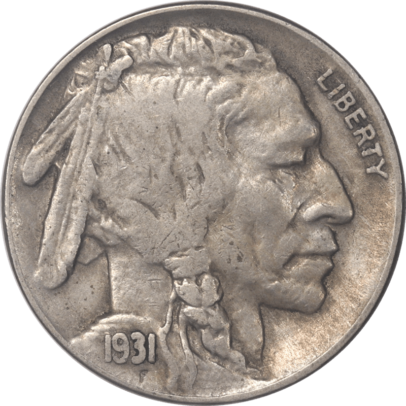 1931-S Buffalo Nickel 5c Raw Ungraded Coin Sharp Full Horn