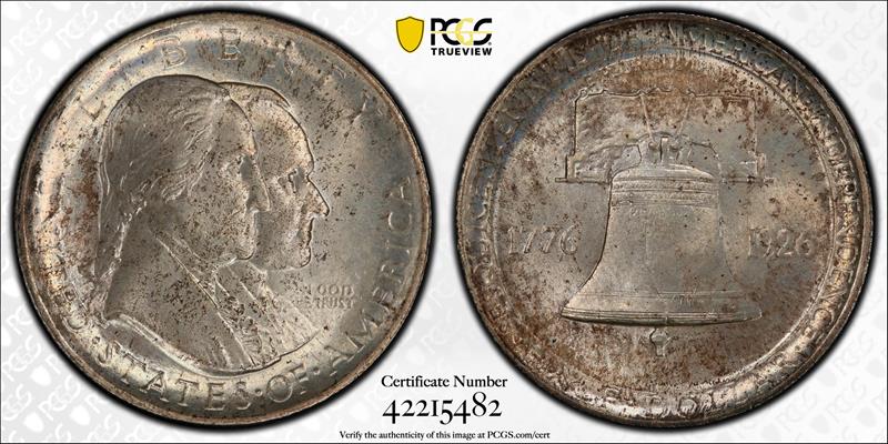 1926 50C Sesquicentennial PCGS MS 65