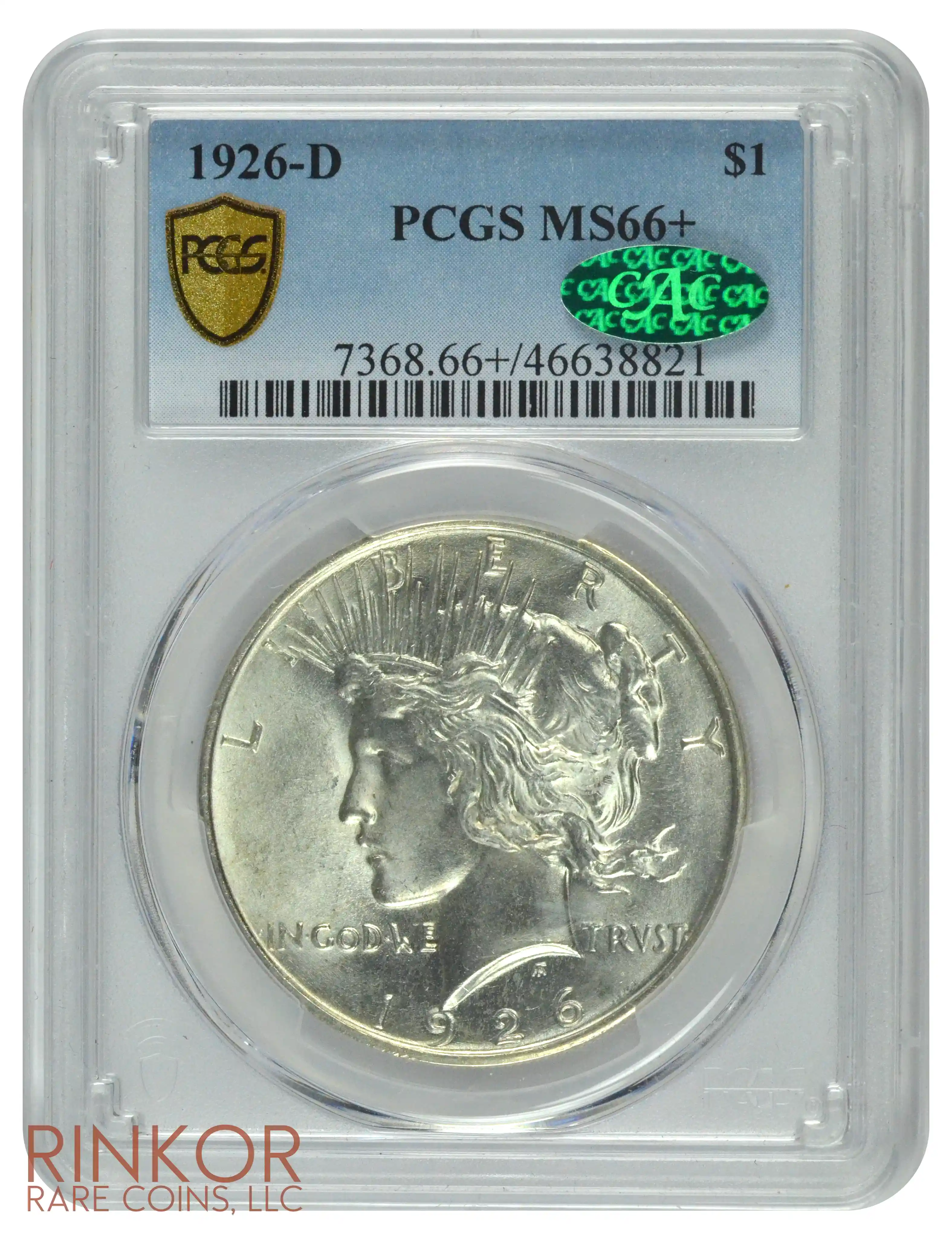 1926-D $1 PCGS MS 66+ CAC