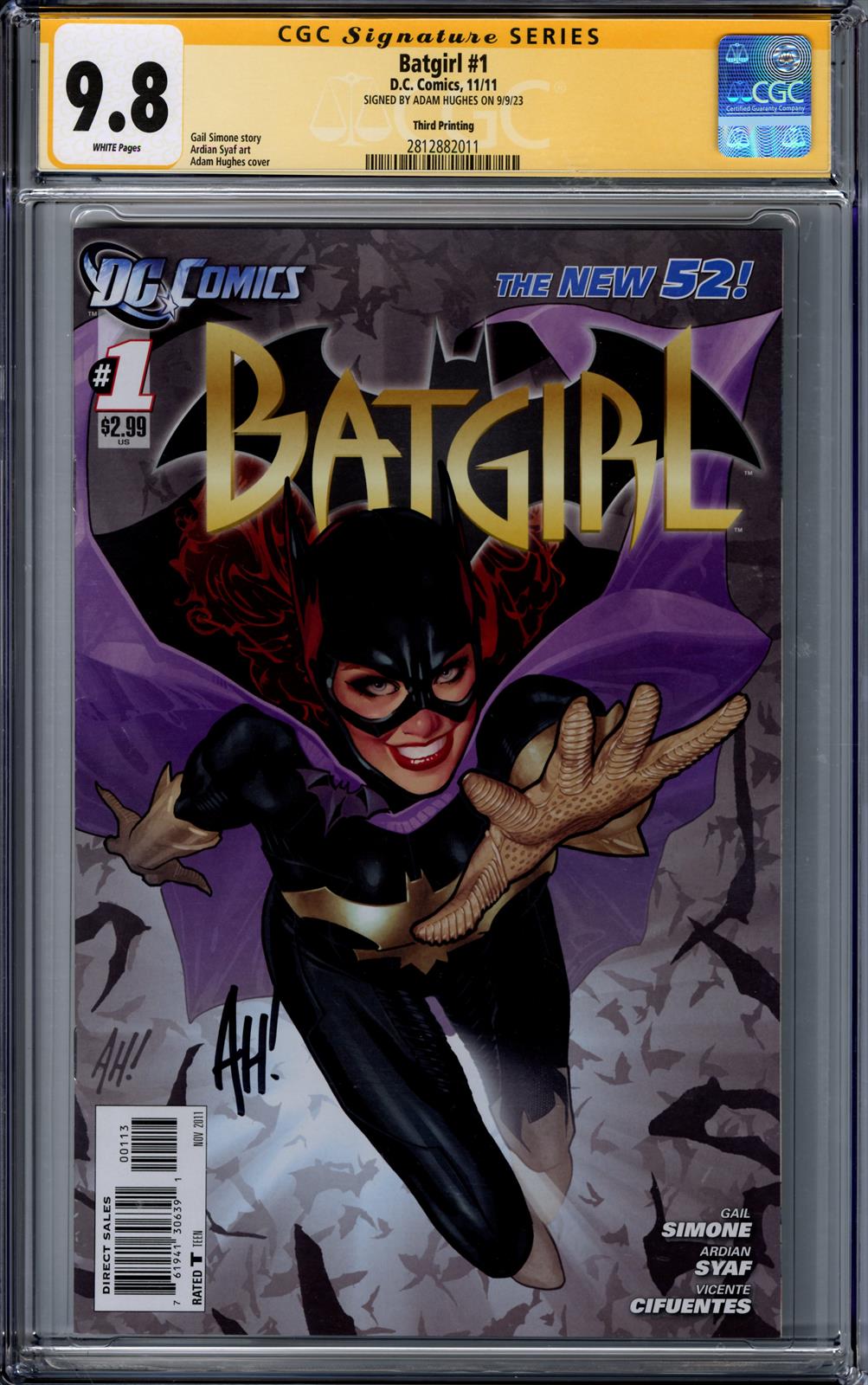 Batgirl #1 CGC Signature Series 9.8 (D.C., 2011) Signed by Adam Hughes 