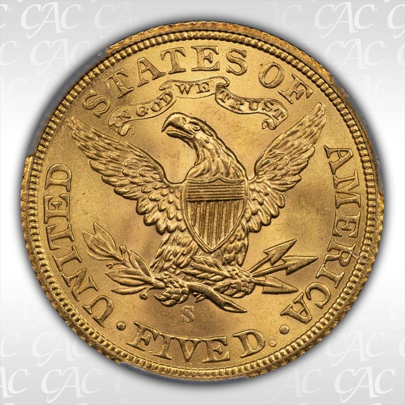 1901-S $5 CACG MS 65+