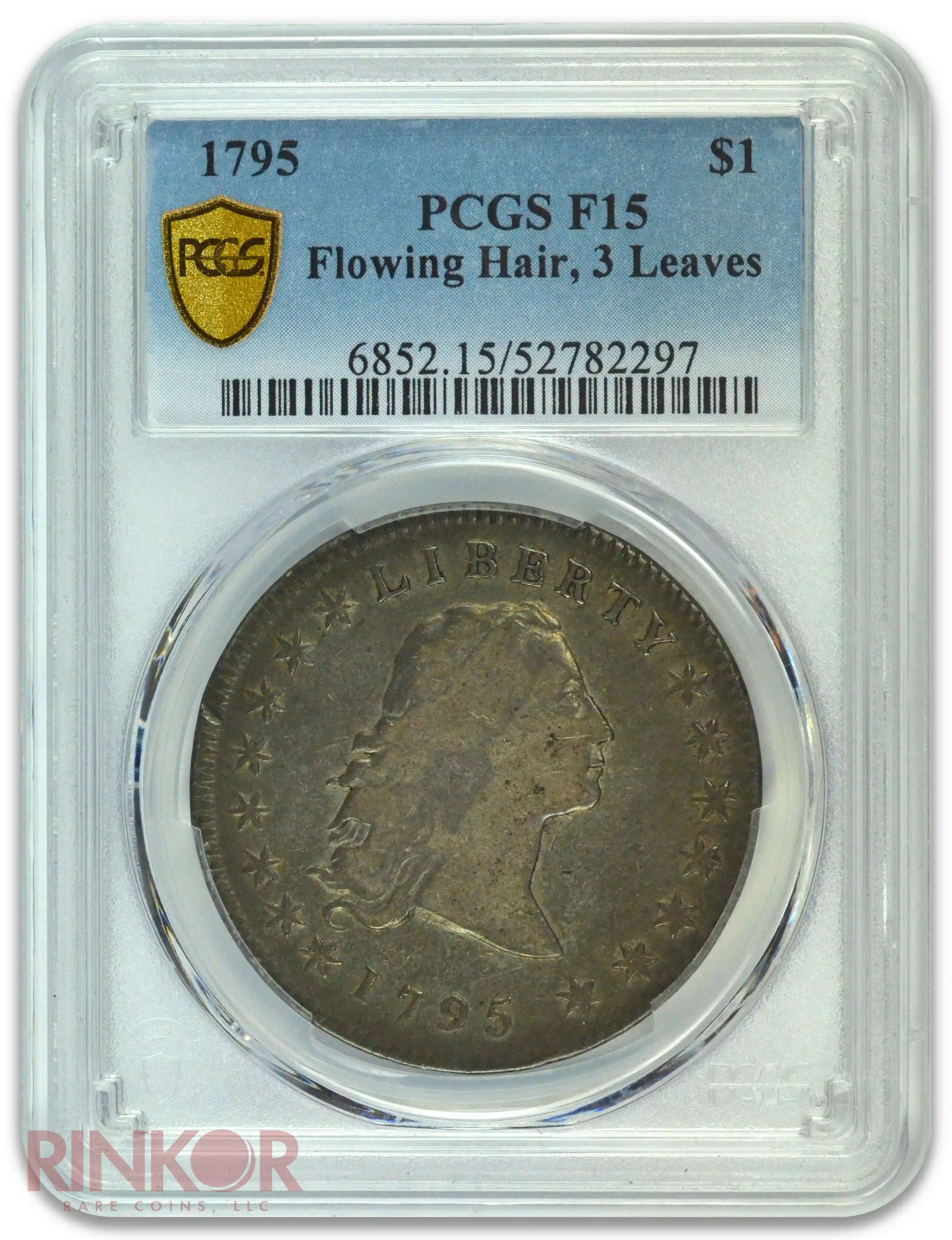 1795 $1 3 Leaves Flowing Hair Dollar PCGS F-15