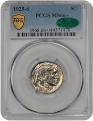 1929-S Buffalo PCGS CAC MS 66+