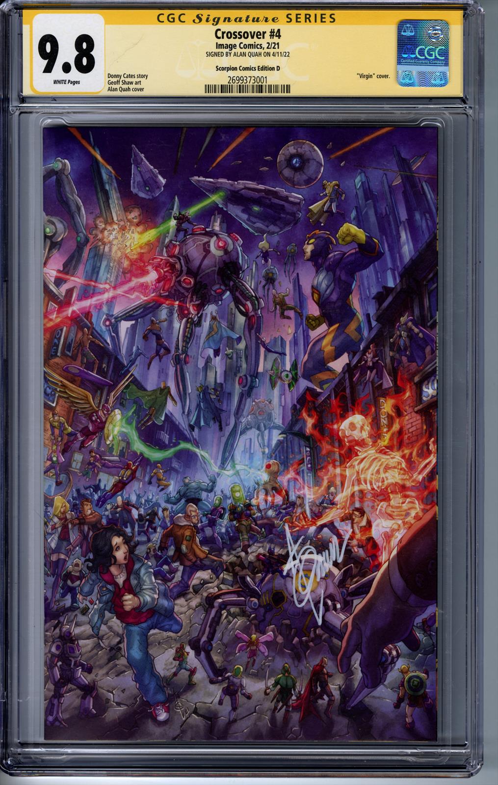 Crossover #4 Image Comics 2/21 Signed by Alan Quah CGC Signature Series (Scorpion Comics Edition D) 9.8