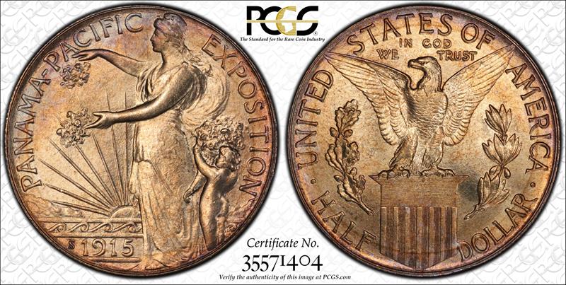 1915-S 50C Panama-Pacific PCGS MS 65 CAC