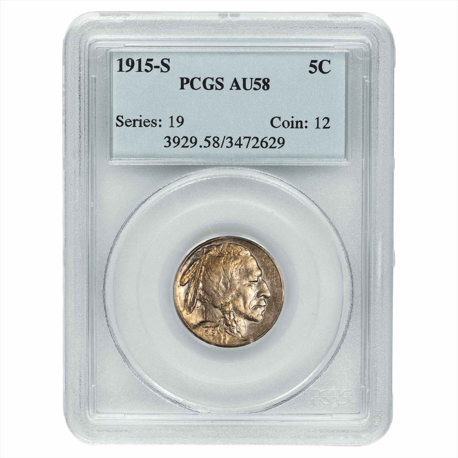 1915-S Buffalo Nickel 5C PCGS AU 58