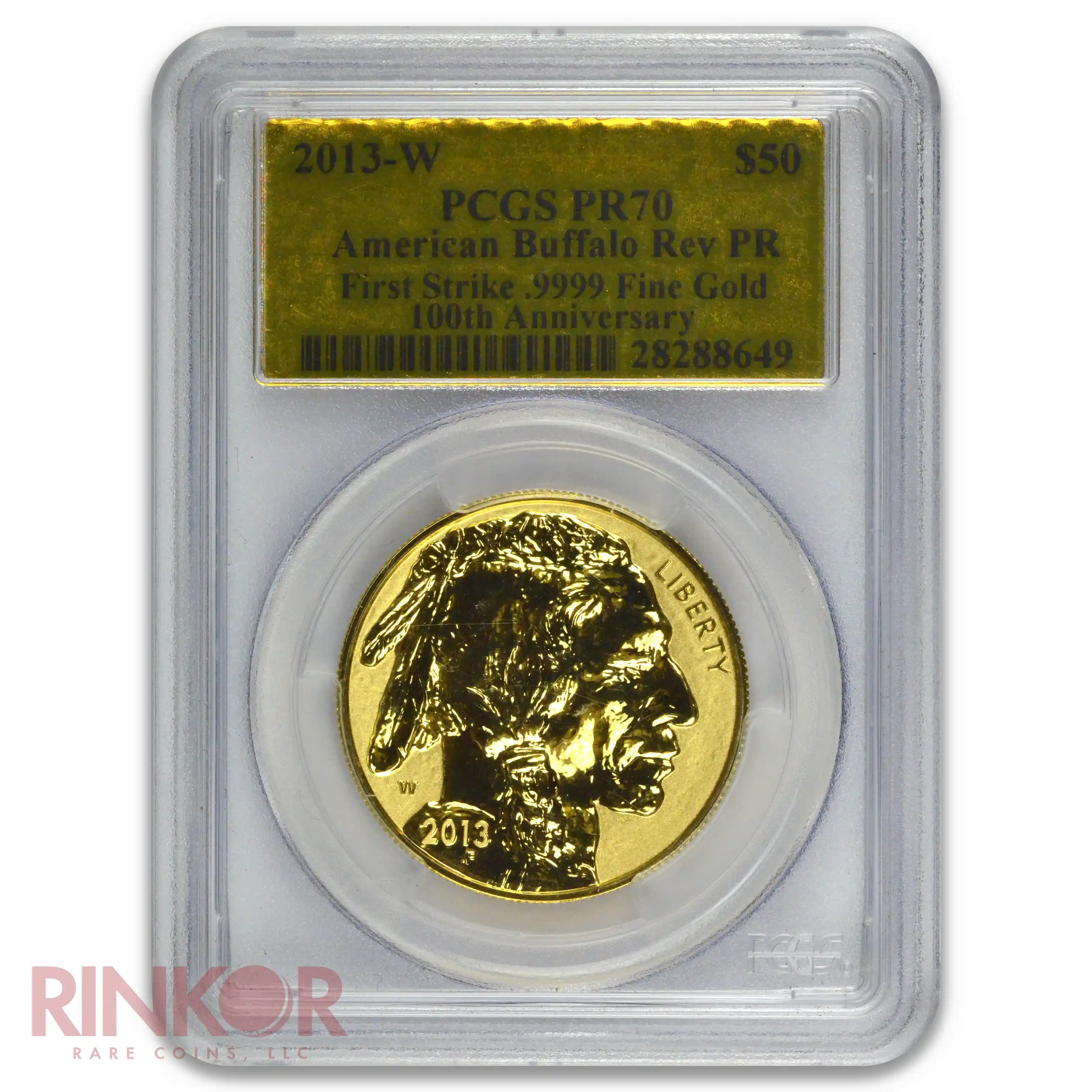 2013-W Reverse Proof 1oz American Gold Buffalo First Strike Gold Foil PCGS PR 70
