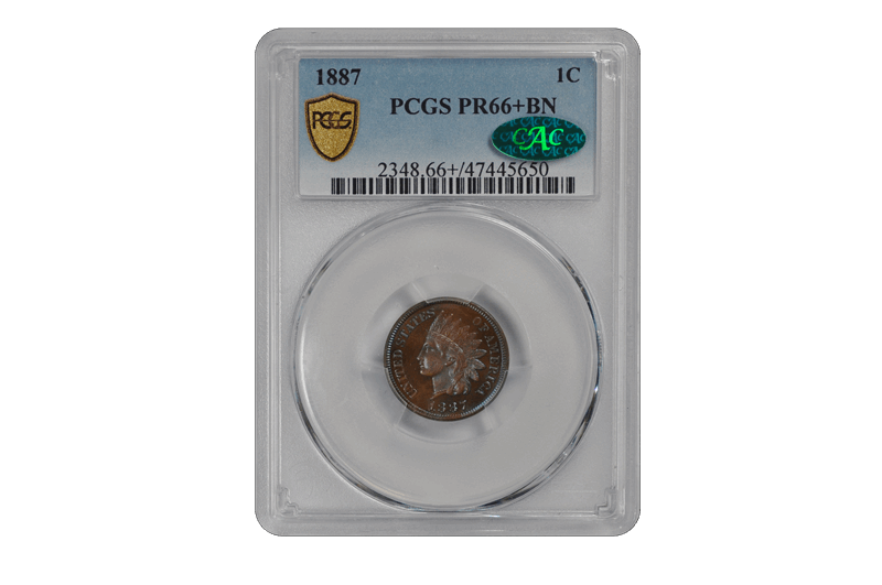 1887 1C Indian Cent - Type 3 Bronze PCGS BN (CAC) #3426-9 PR66+