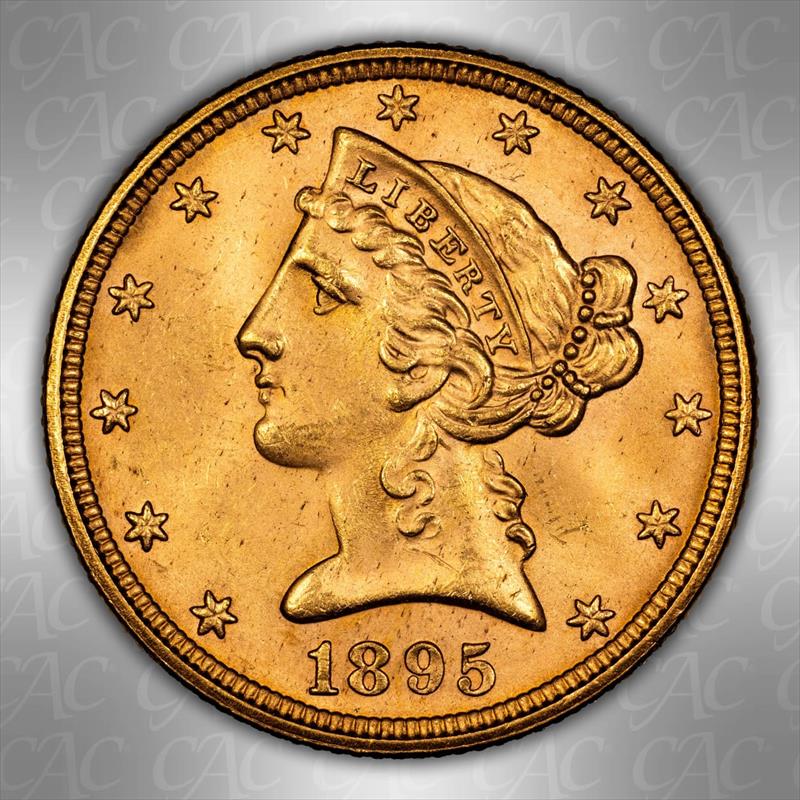 1895 $5 CACG MS 65 