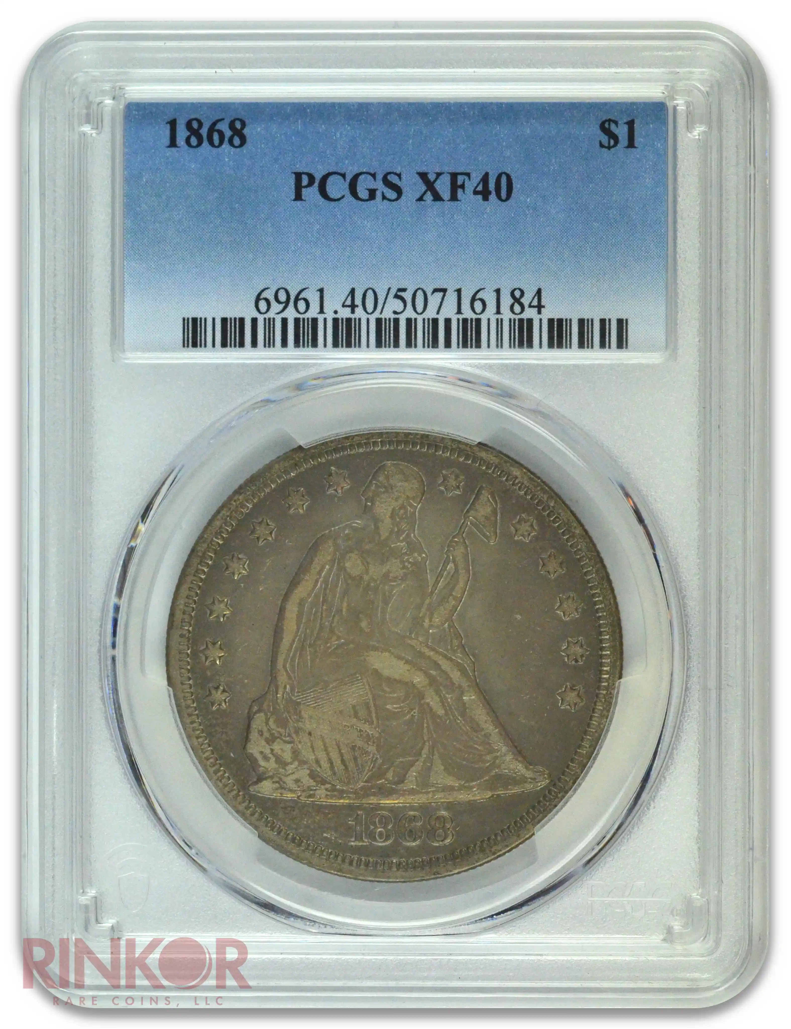 1868 $1 Seated Dollar PCGS XF-40