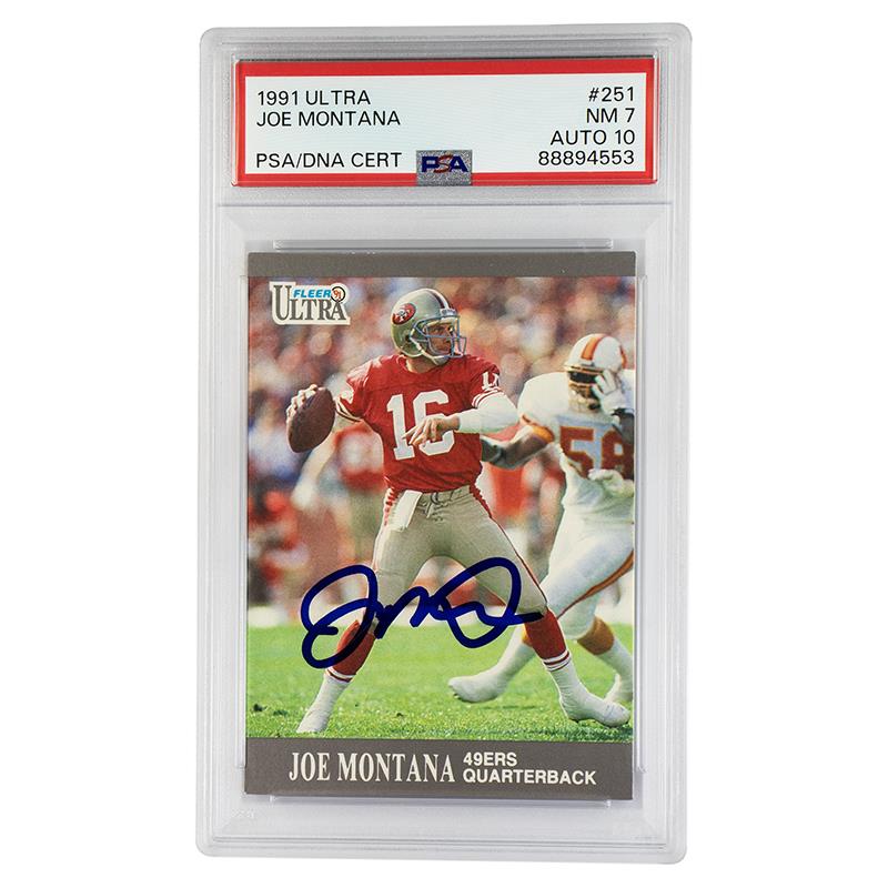 1991 ULTRA JOE MONTANA #251 PSA NM 7 AUTO 10 