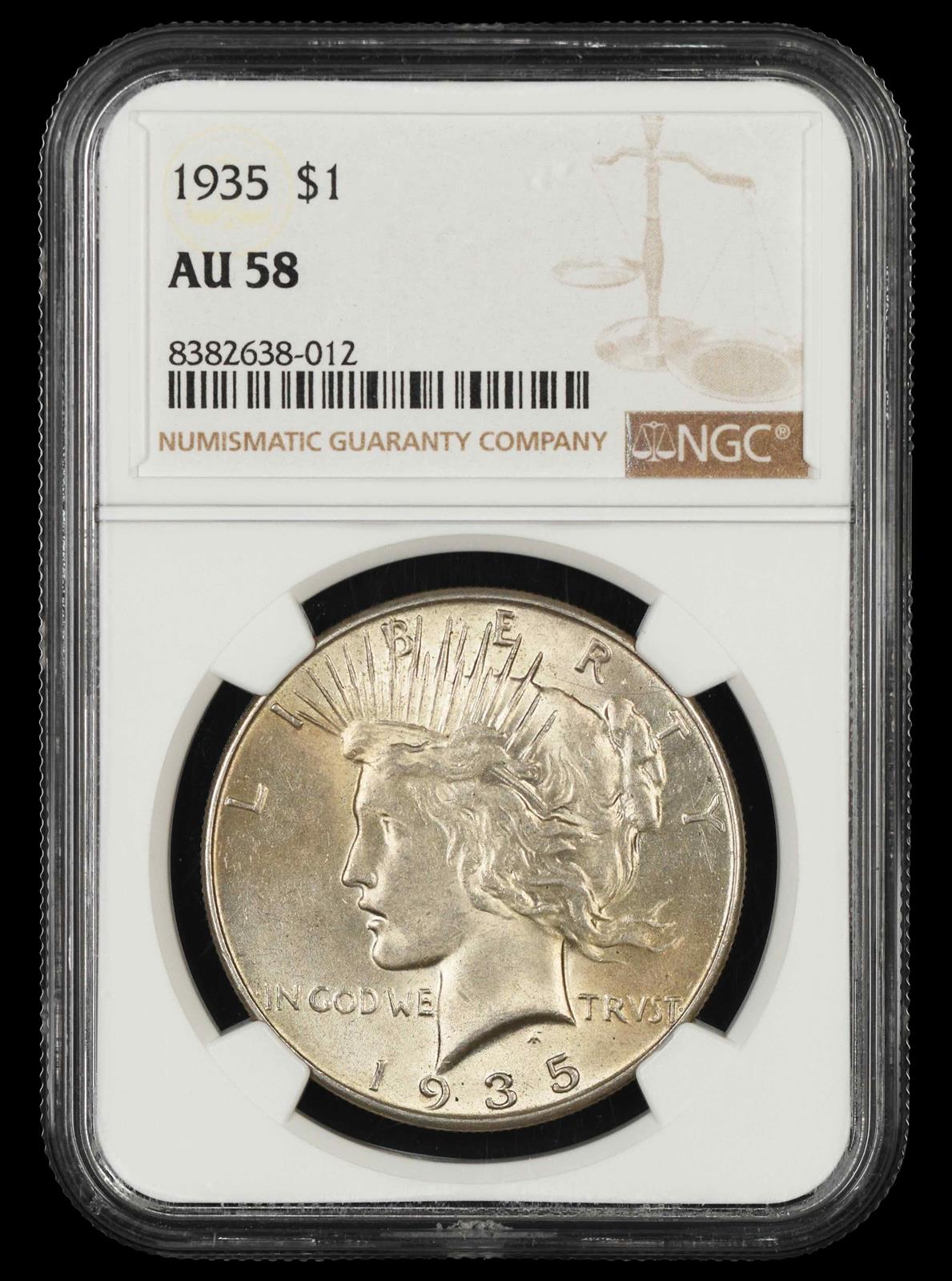 1935 $1 NGC  AU58