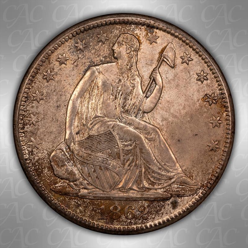 1862-S 50C CACG MS 64