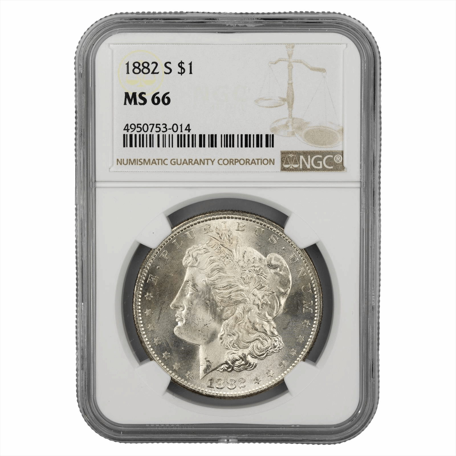 1882-S  Morgan Silver Dollar NGC MS 66 