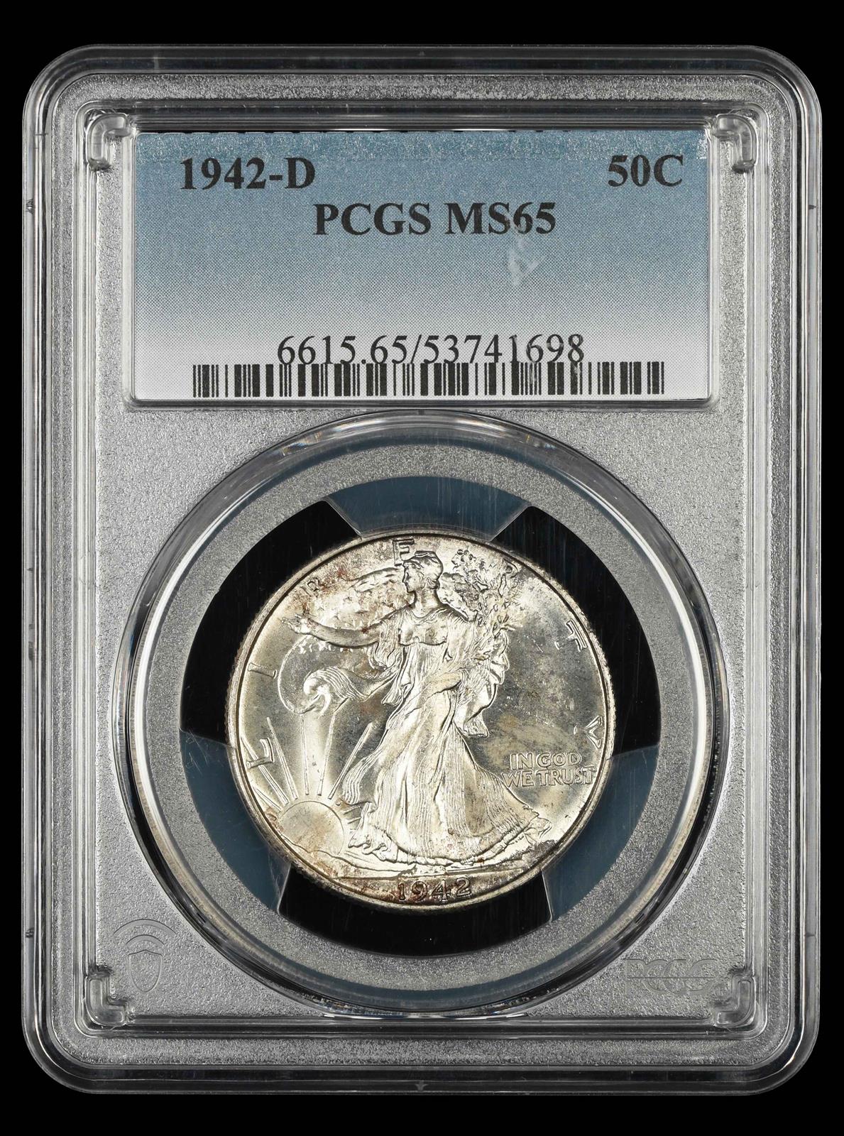 1942-D 50C PCGS MS 65