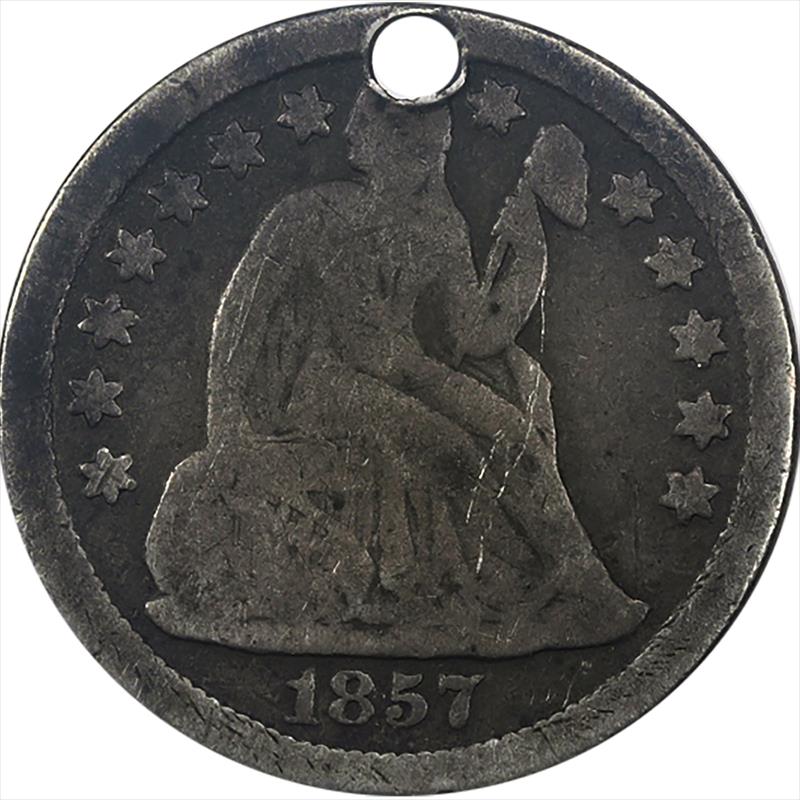 Love Token on 1857 Seated Liberty Dime 