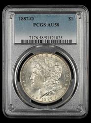 1887-O $1 PCGS AU-58