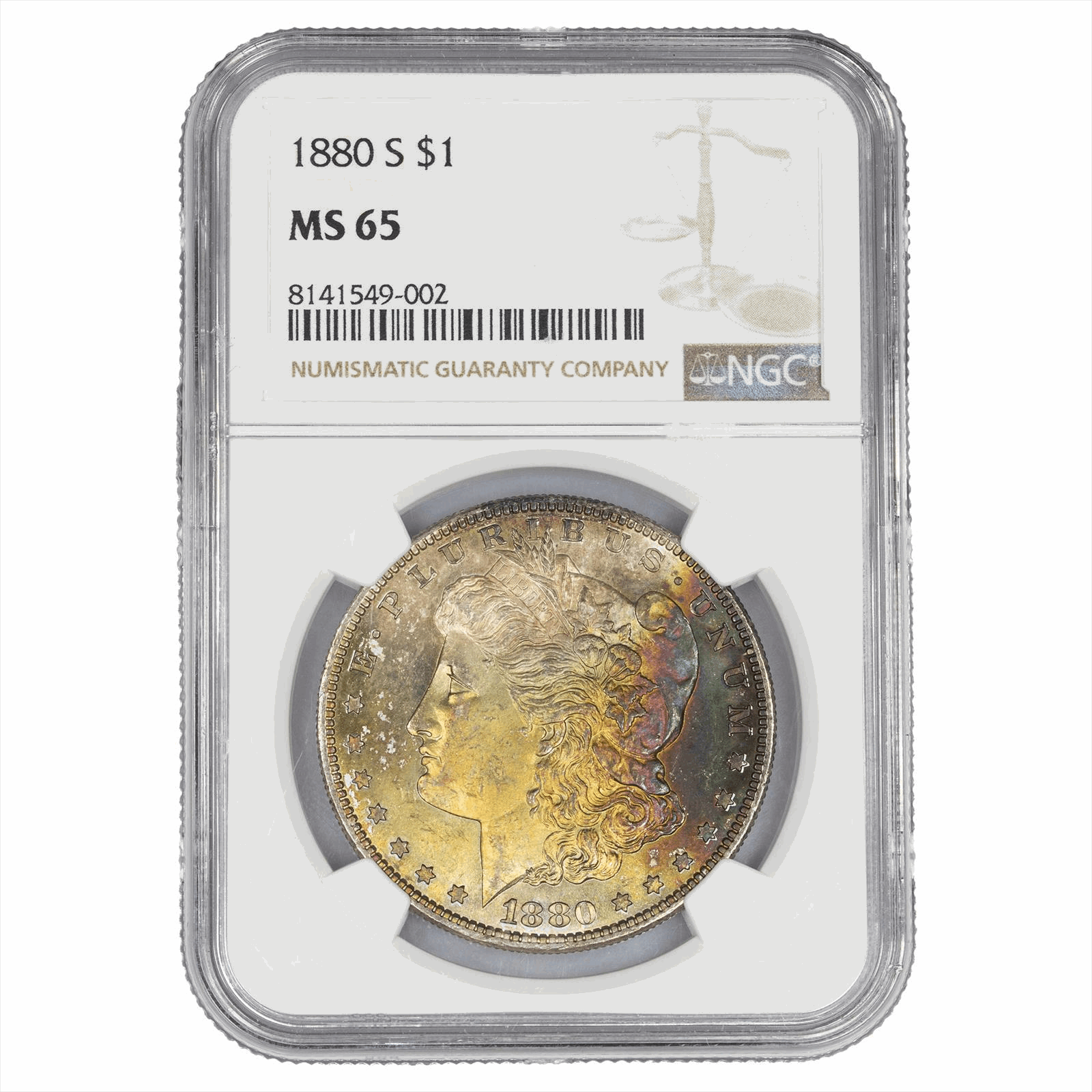 1880-S Morgan Silver Dollar $1 NGC MS 65