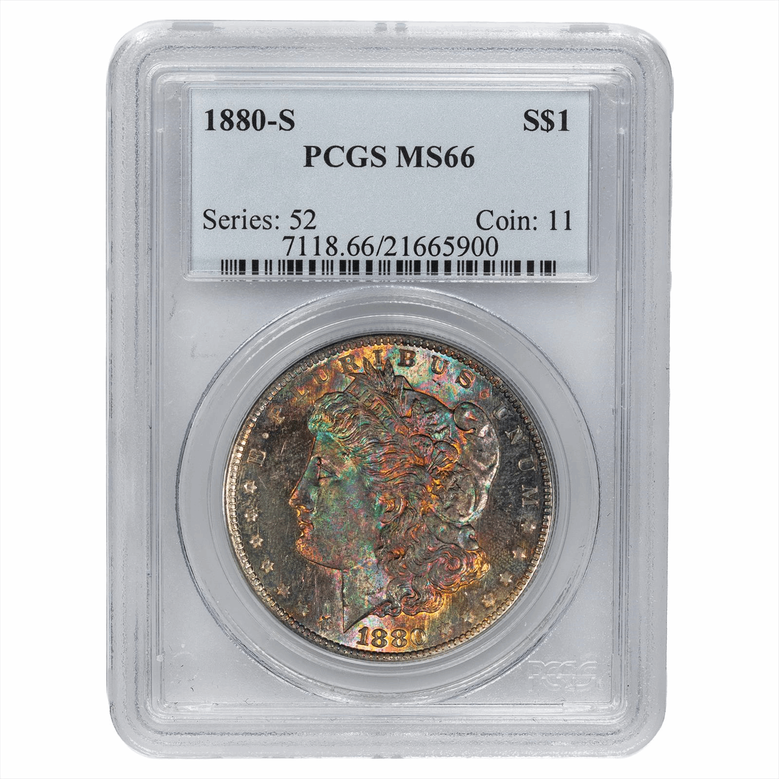 1880-S Morgan Silver Dollar $1 PCGS MS 66