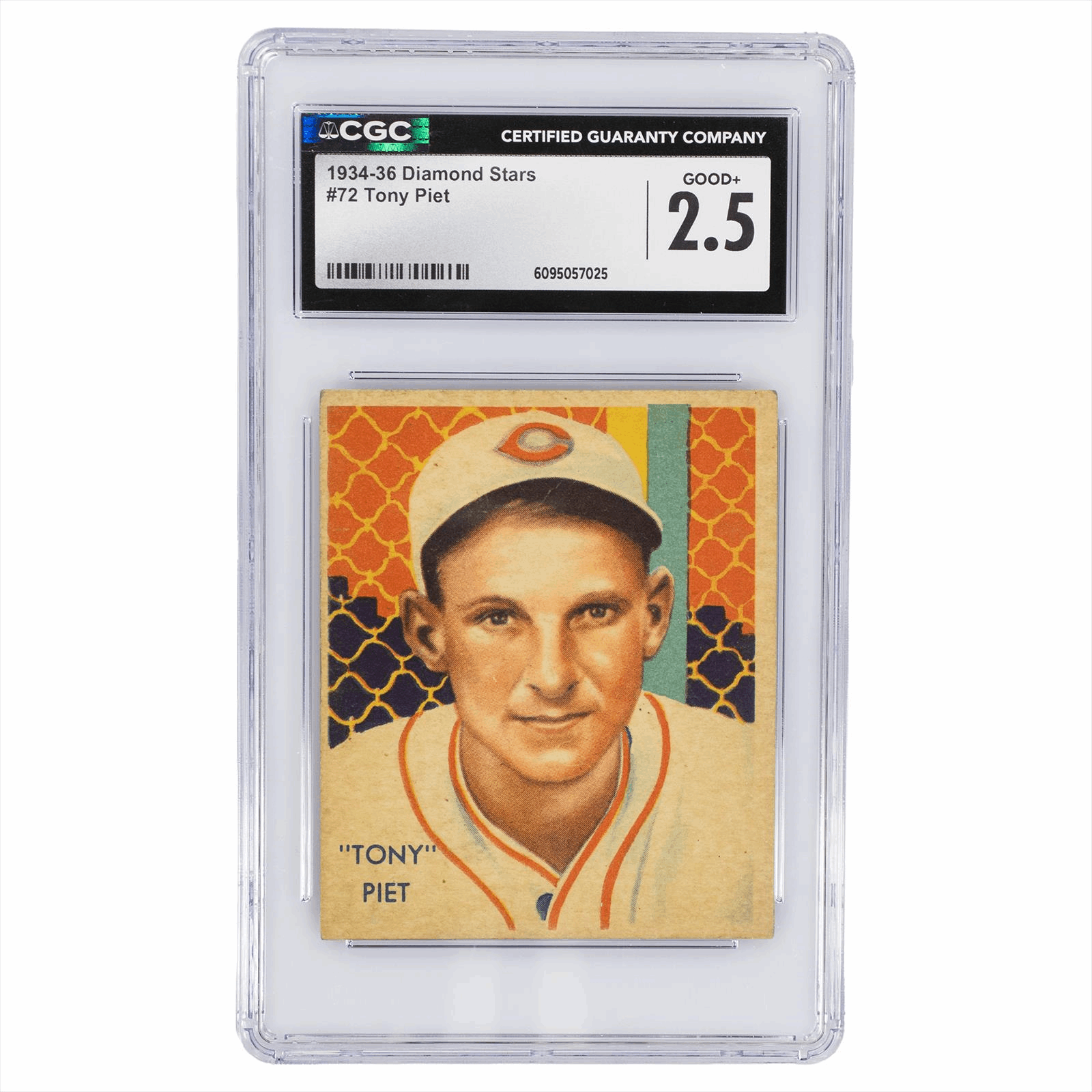 1934-36 Diamond Stars Tony Piet #72 CGC GOOD+ 2.5