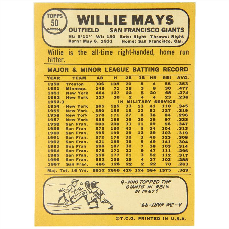 1968 Topps Willie Mays