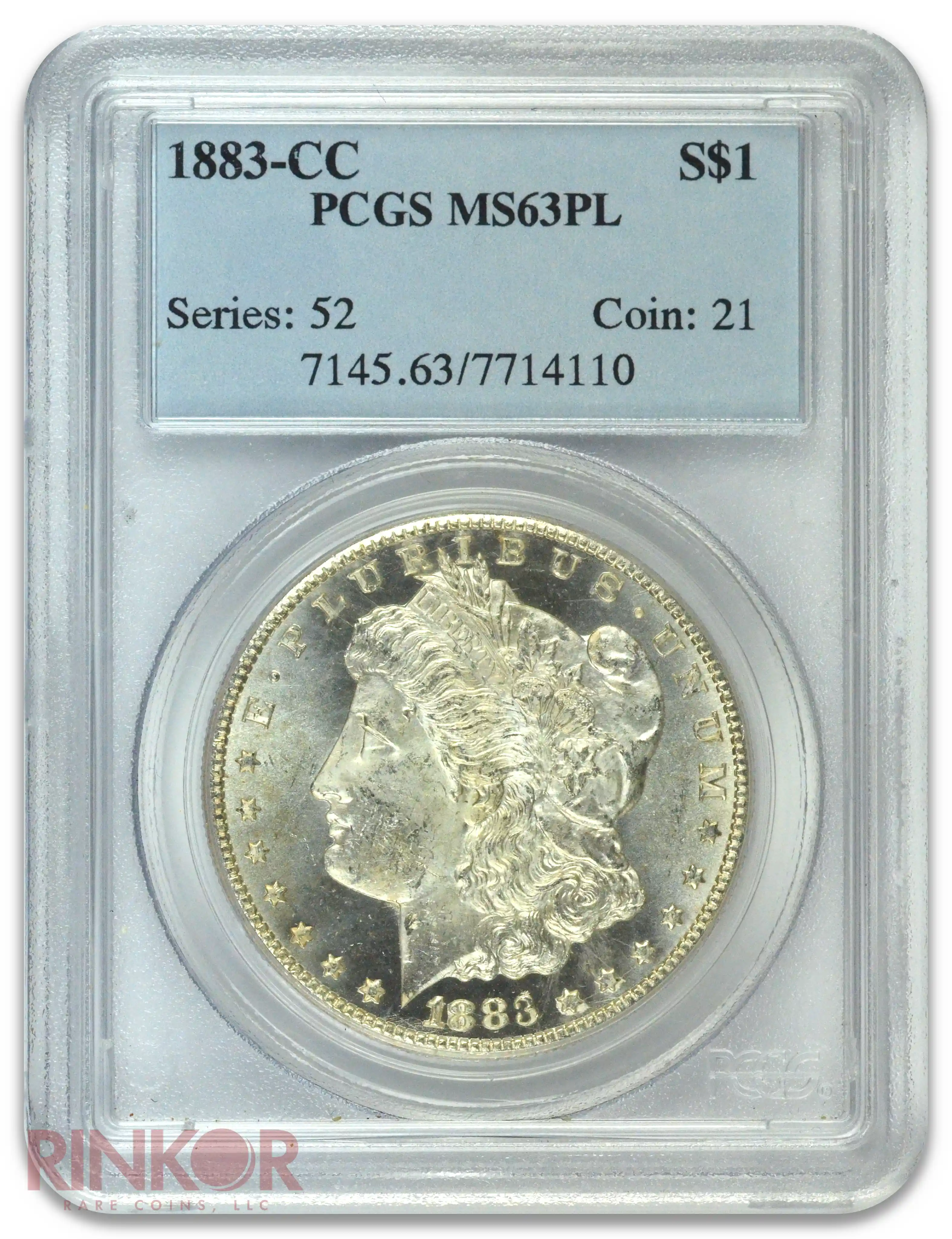 1883-CC $1 Morgan Dollar PCGS MS 63 PL