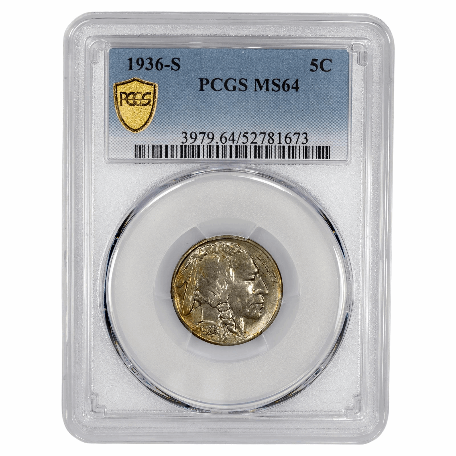 1936-S Buffalo Nickel 5C PCGS MS 64