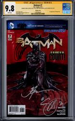 Batman #7 CGC Signature Series 9.8 (D.C., 2012) Signed by Greg Capullo, Jonathan Glapion, & Scott Snyder 