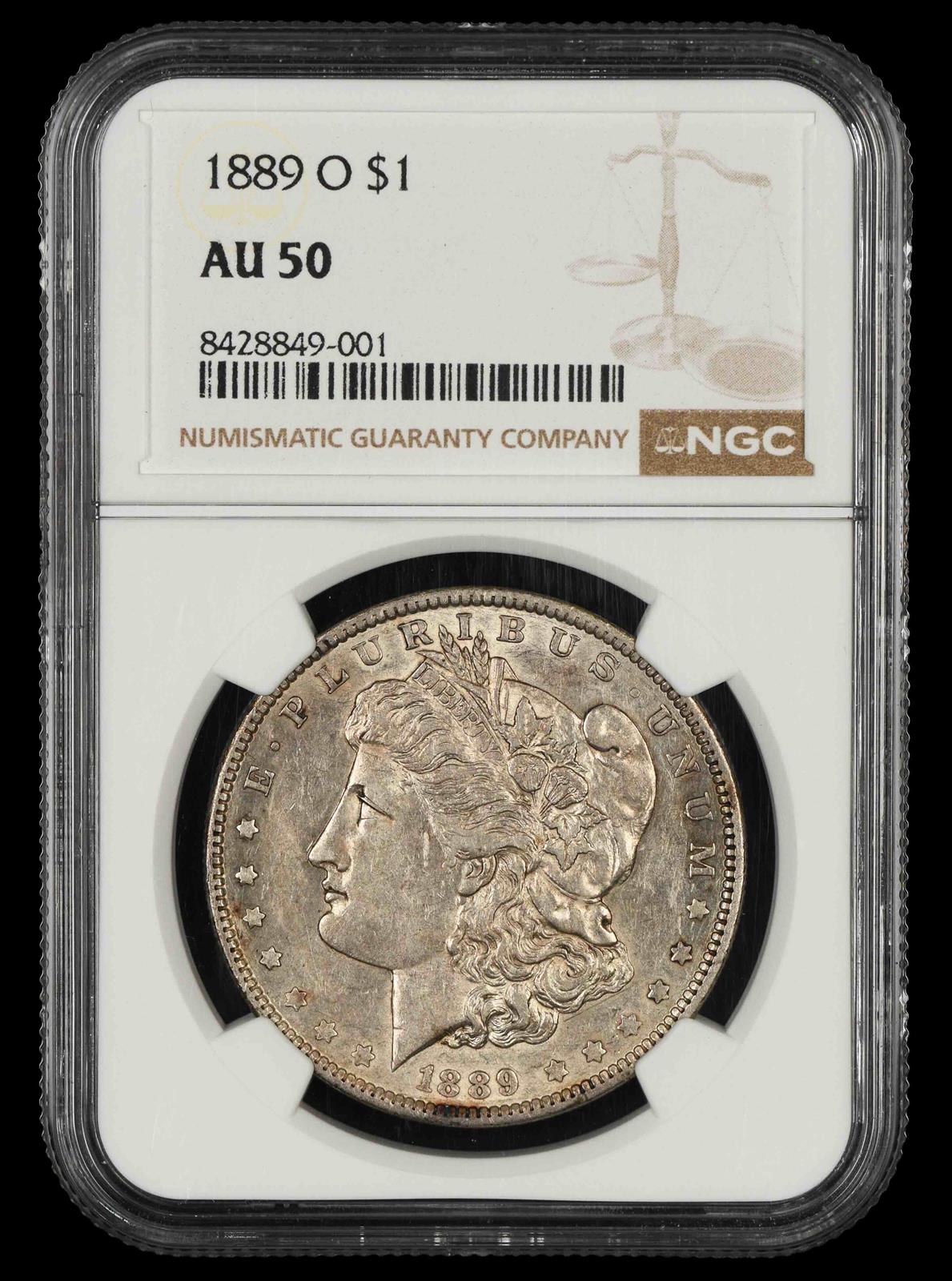 1889 O $1 NGC AU-50