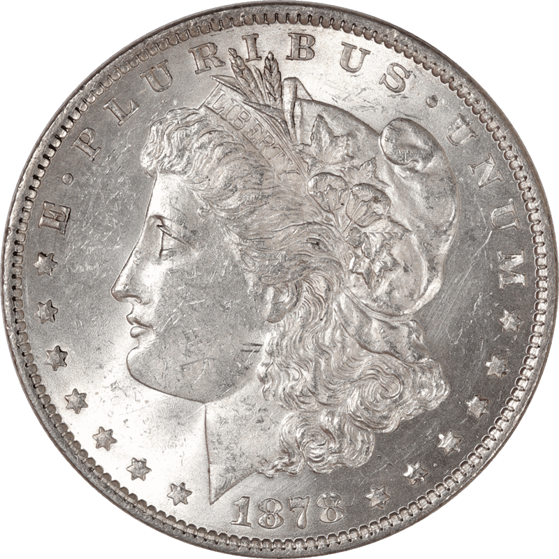 1878 7 TF Reverse of 1879 Morgan Silver Dollar $1, Choice Uncirculated