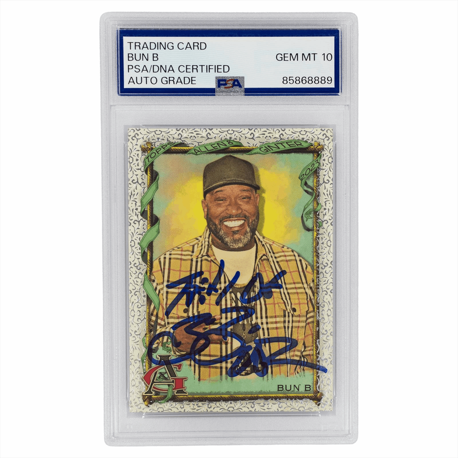 BUN B TRADING CARD PSA/DNA CERTIFIED AUTO GRADE GEM MT 10