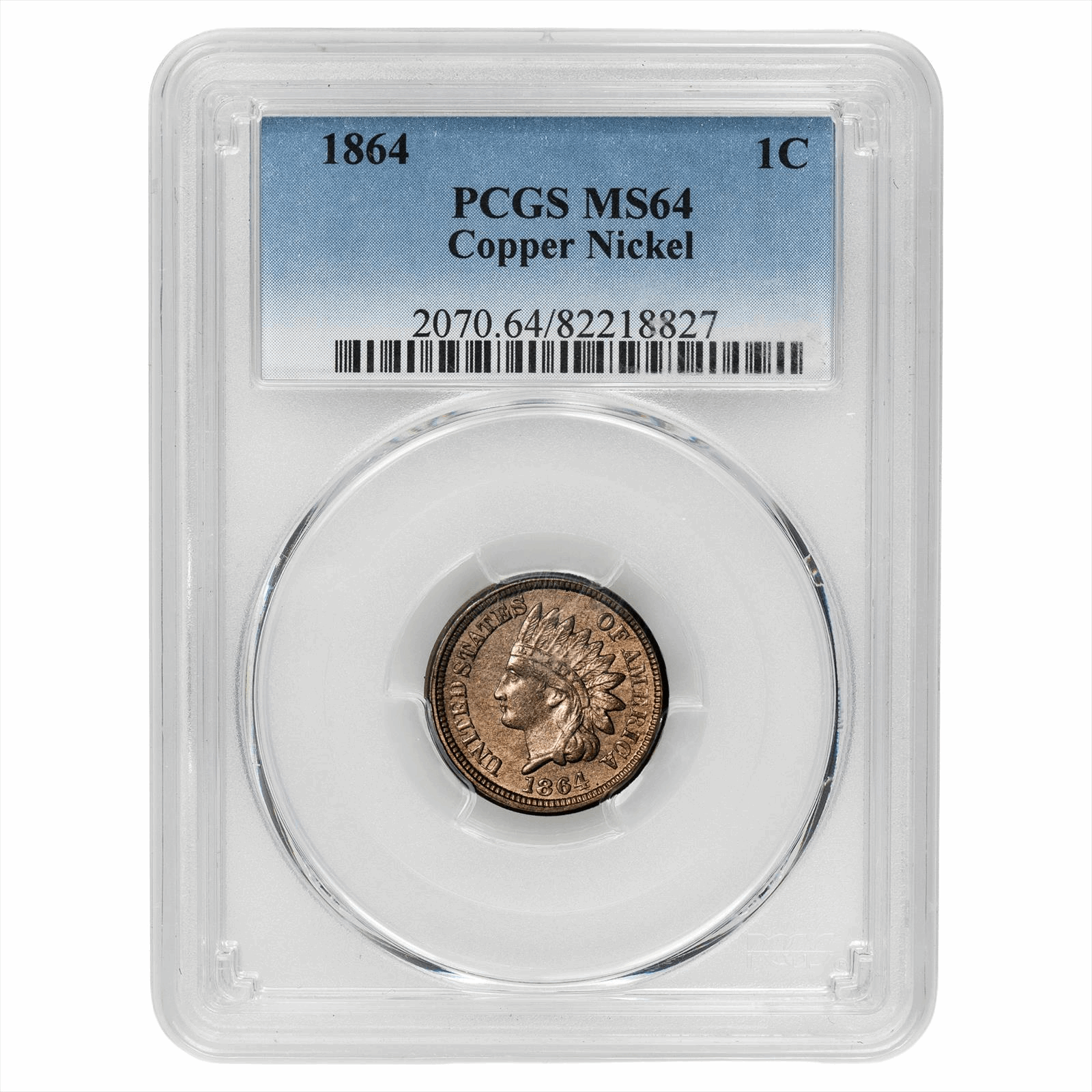 1864 Indian Head Cent 1C Copper-Nickel PCGS MS 64