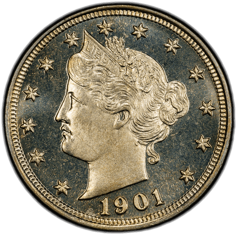1901 5C PCGS PR 67 CAM CAC
