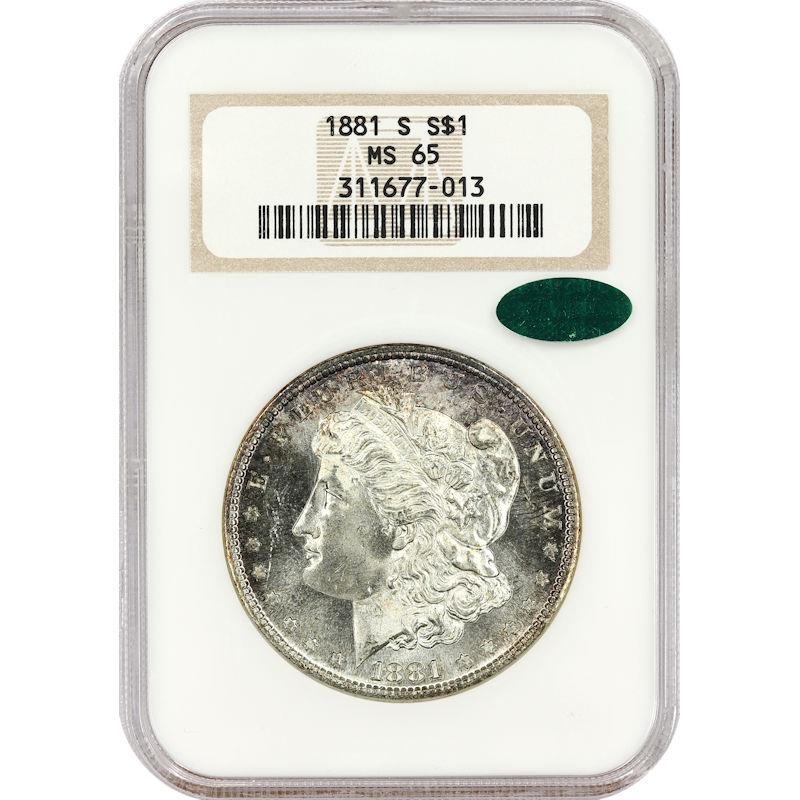 1881-S Morgan Dollar $1 NGC CAC MS65  