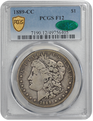 1889-CC Morgan PCGS CAC F-12