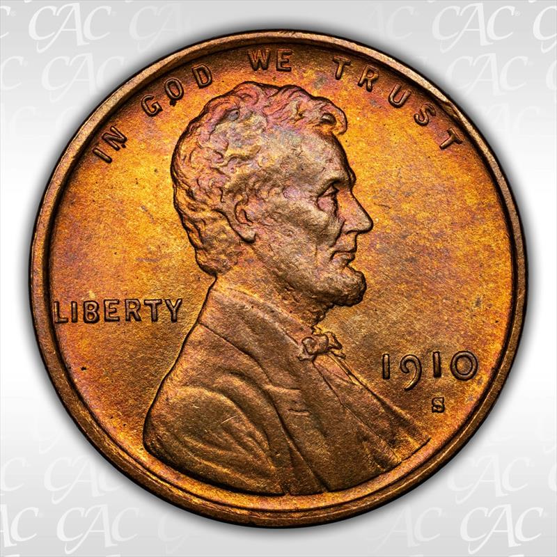 1910-S 1c CACG MS 66 RB