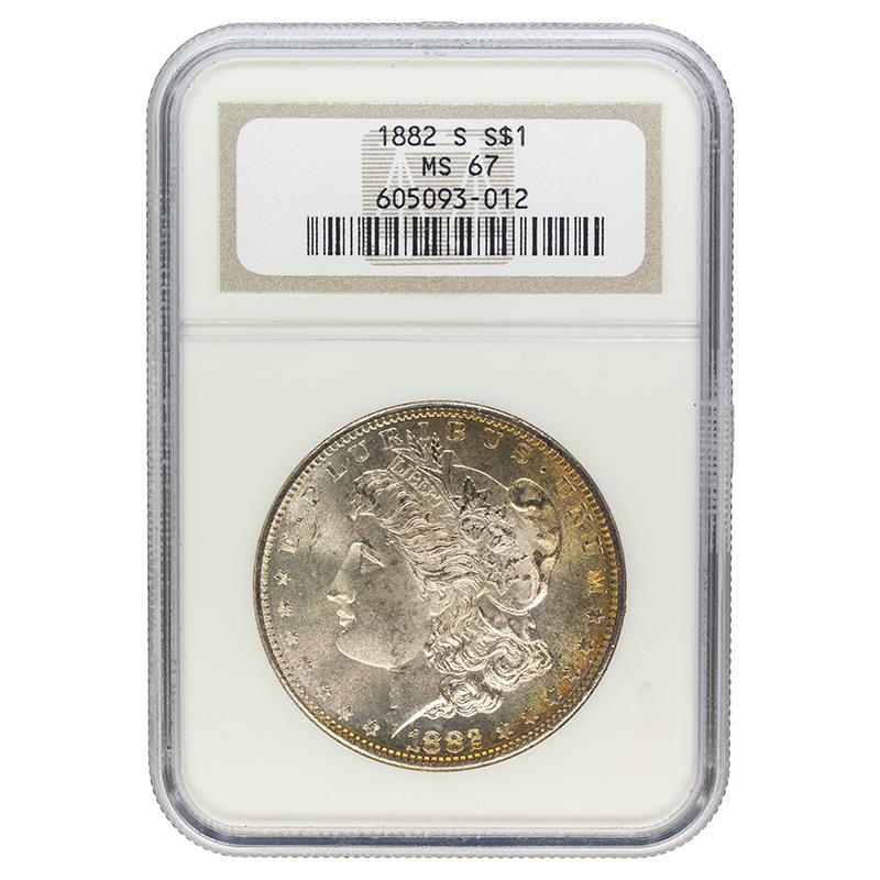 1882-S Morgan Dollar, $1 NGC MS 67 - Great Toning!