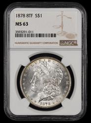 1878 8TF $1 NGC MS 63