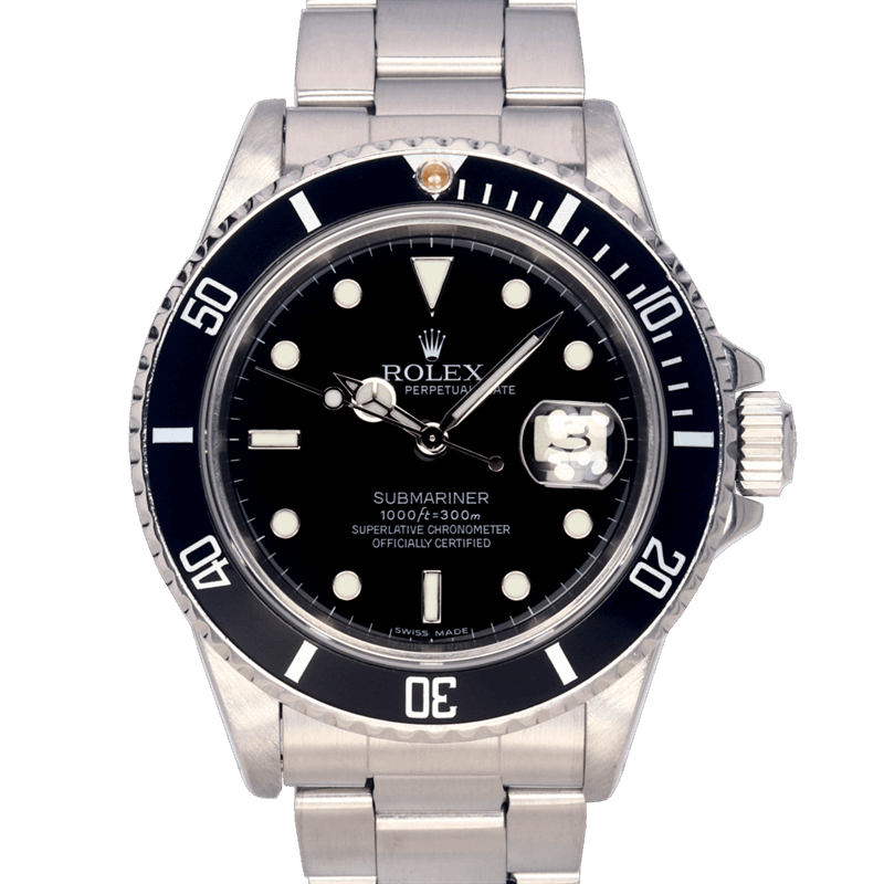 Rolex 40mm Submariner 16800 Stainless Steel Classic Watch Only