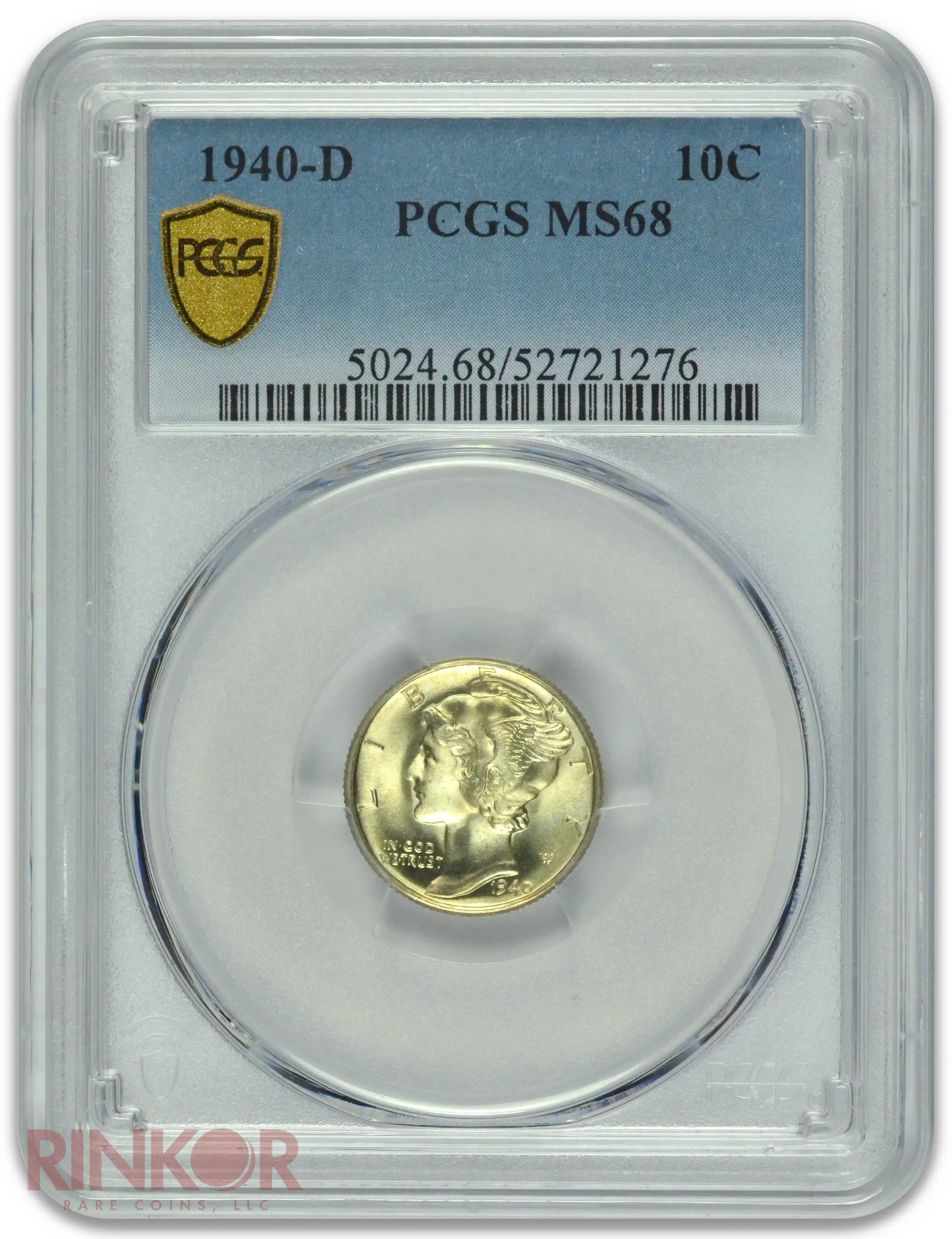 1940-D Mercury Dime PCGS MS 68