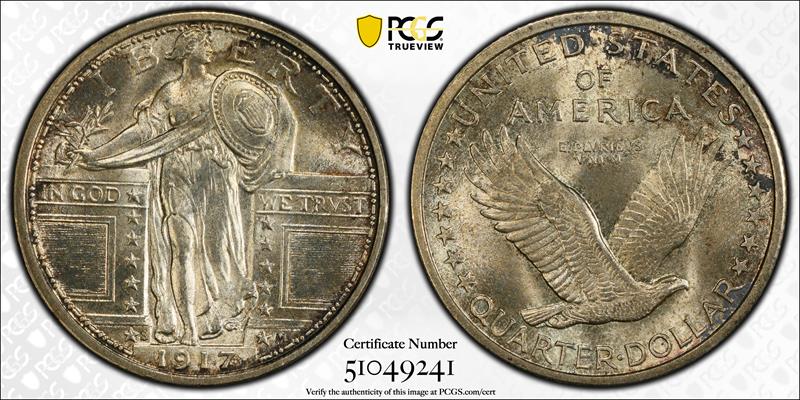 1917-S Type 1 25C PCGS MS 66 FH CAC