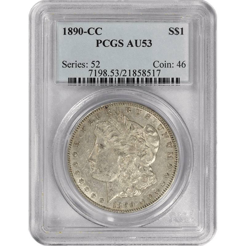 1890-CC $1 Morgan Silver Dollar - PCGS AU53 - Original Coin!