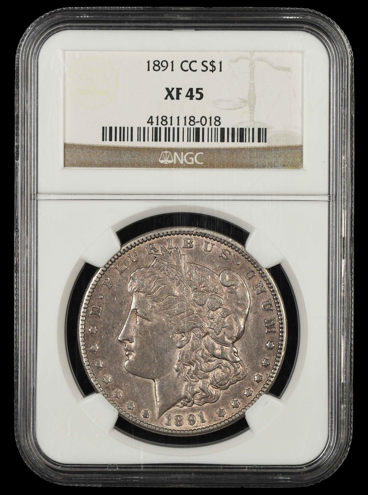 1891 CC $1 NGC XF-45