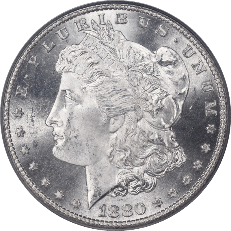 1880-S Morgan Silver Dollar $1 PCGS MS67 Frosty Satin Like Strike