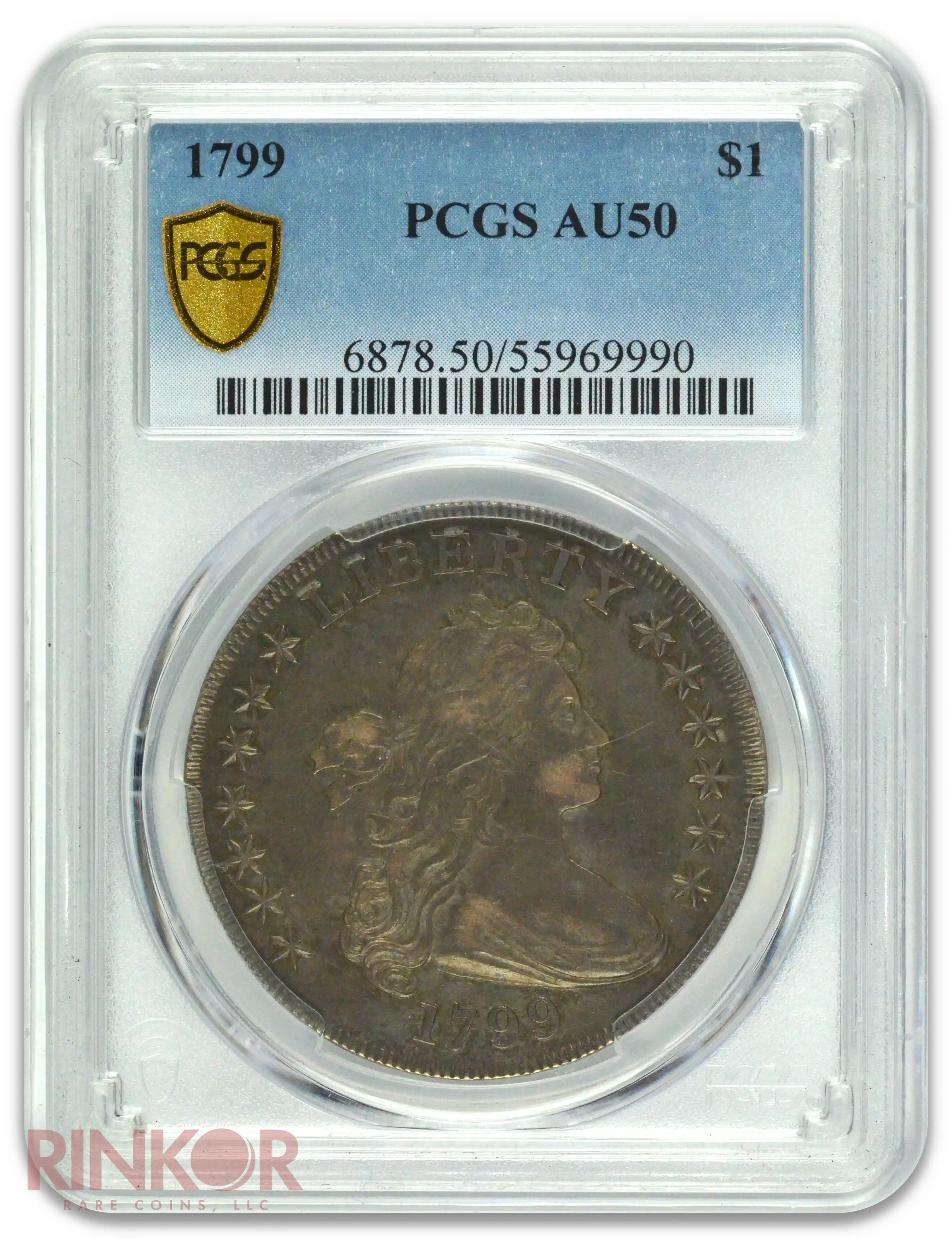 1799 $1 Draped Bust Dollar PCGS AU-50