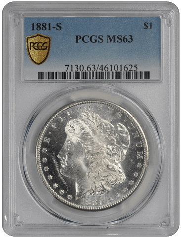 1881-S $1 Morgan Dollar PCGS  #3587-8 MS63